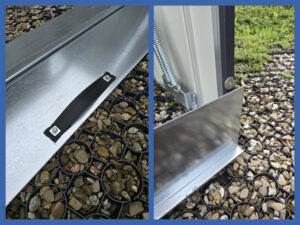 8AbdichtenderUnterseitedesTorsDoppellippendichtung Bodenklappe mit Magnetverschluss